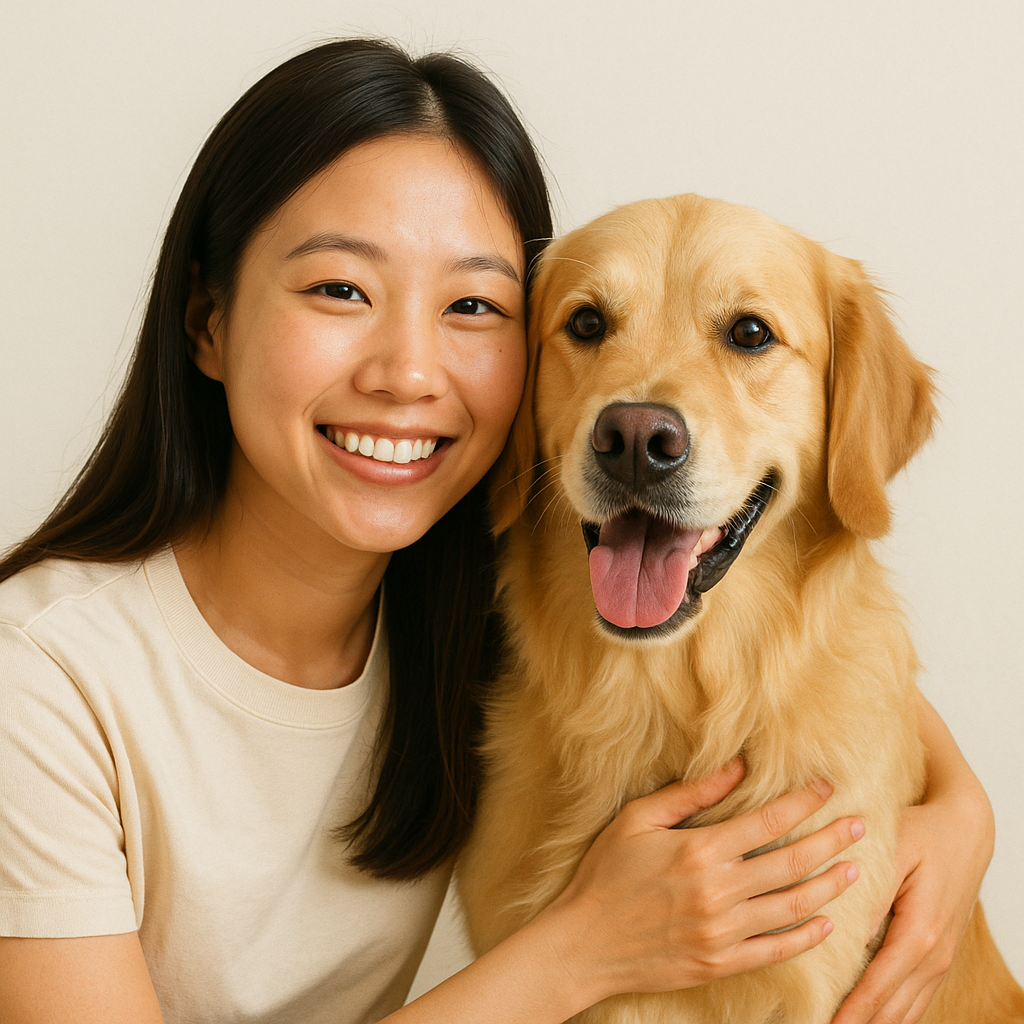 王小姐與她的黃金獵犬「樂樂」